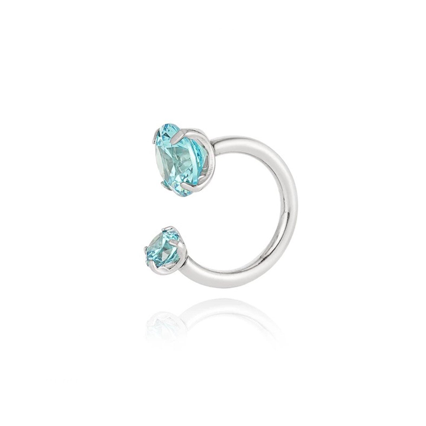Titanium Double CZ Horseshoe Ring | Hypoallergenic Healing Cartilage Earring