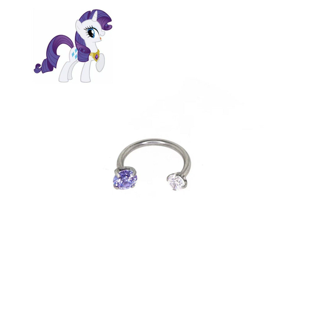 MLP Pastel Titanium Asymmetrical Zirconia Horseshoe Cartilage｜Septum Piercing