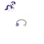 MLP Pastel Titanium Asymmetrical Zirconia Horseshoe Cartilage｜Septum Piercing