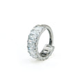 ASTM F136 Titanium Rainbow CZ Septum Clicker - Chunky Icy Cartilage Hoop