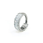 ASTM F136 Titanium Rainbow CZ Septum Clicker - Chunky Icy Cartilage Hoop