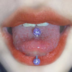 Y2K Multicolor Micro-Pave Tongue Ring - Smooth Epoxy Sealed