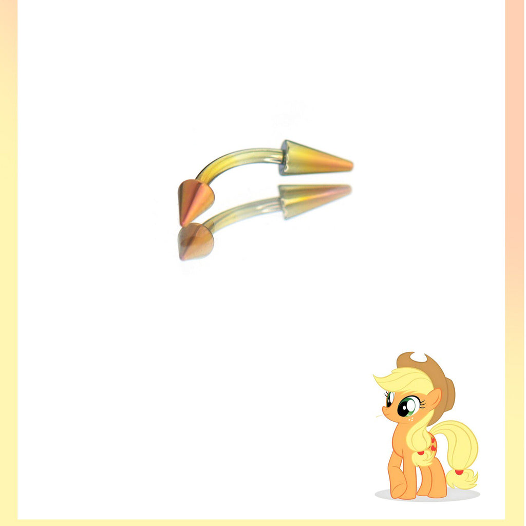 MLP Titanium Spiked Titanium Curved Barbell | Rook & Eyebrow Angel Fangs Lip Ring