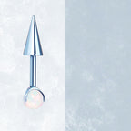 ASTM F136 Titanium Aurora Opal Spike Stud - Edgy Fairycore Cartilage Piercing