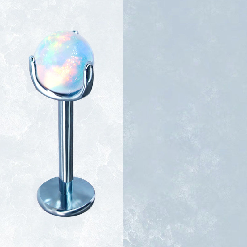 F136 Titanium Jelly 5mm Opal Internally Threaded Stud for Lip, Helix, Tragus & Cartilage
