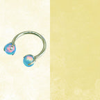 ASTM F136 Titanium Aurora Jelly Opal Circular Barbell - Internally Threaded Septum &Cartilage& Lip Ring