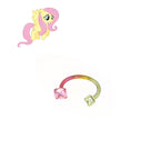 MLP Pastel Titanium Asymmetrical Zirconia Horseshoe Cartilage｜Septum Piercing