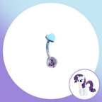MLP Titanium Heart Top Curved Barbell | Rook Earring, Eyebrow Ring & Navel Stud