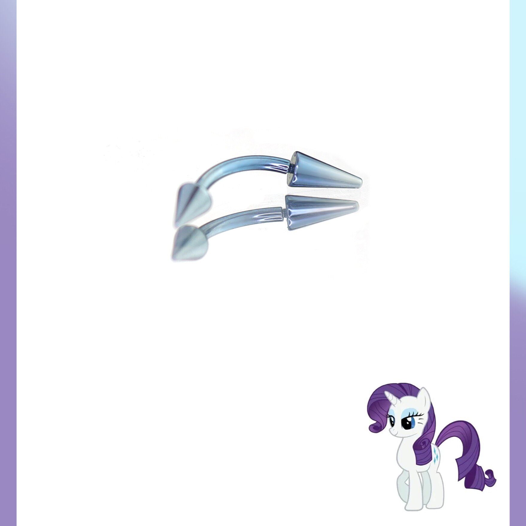 MLP Titanium Spiked Titanium Curved Barbell | Rook & Eyebrow Angel Fangs Lip Ring