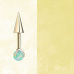ASTM F136 Titanium Aurora Opal Spike Stud - Edgy Fairycore Cartilage Piercing