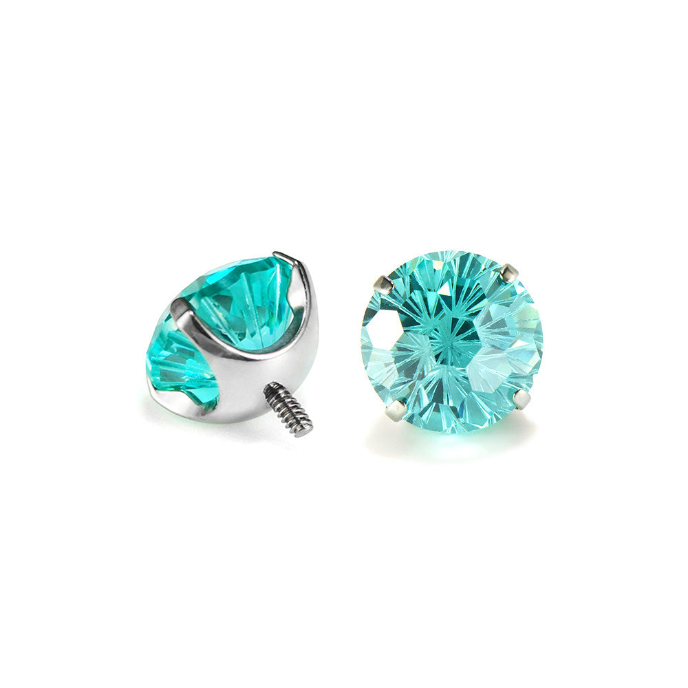 Dazzling Firework Cut 6mm CZ Tongue Ring - Drink-Safe Titanium Barbell