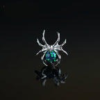 Titanium Fire Opal Spider Stud | Sparkling Synthetic Opal Insect Piercing for Helix & Cartilage