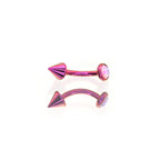 F136 Titanium Opal Spike Piercing | Colorful Curved Barbell for Rook & Eyebrow