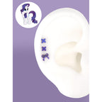 Titanium MLP Ribbon Bow Studs | Colorful Criss-Cross Lace Earring for Coquette & Kawaii Style