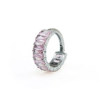 ASTM F136 Titanium Rainbow CZ Septum Clicker - Chunky Icy Cartilage Hoop