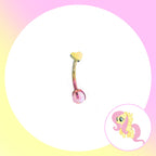 MLP Titanium Heart Top Curved Barbell | Rook Earring, Eyebrow Ring & Navel Stud