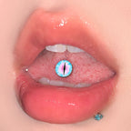 14G Titanium Dragon Eye Tongue Barbell - Slit Pupil Design