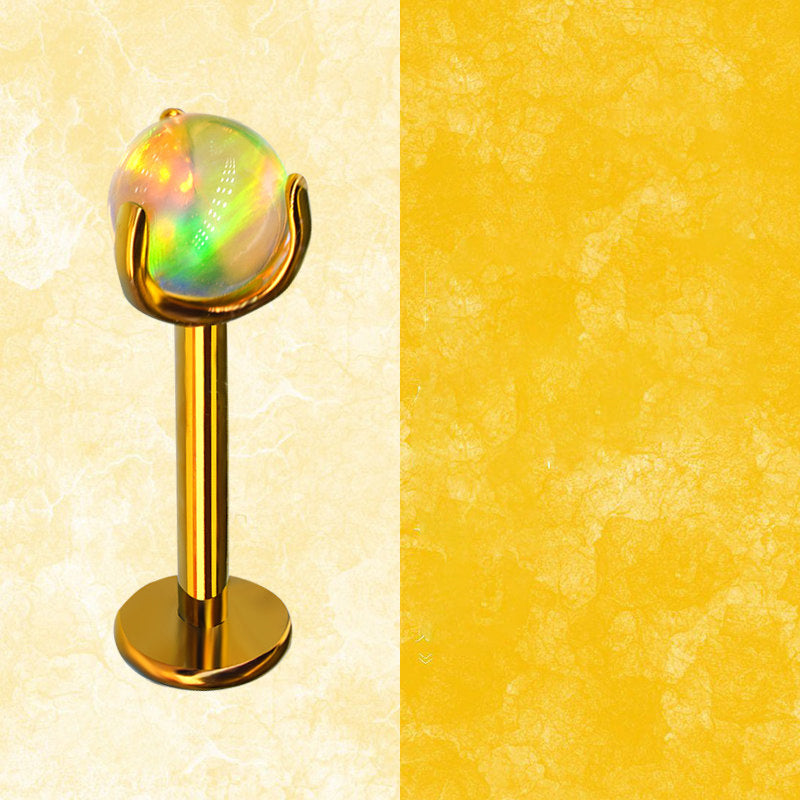 F136 Titanium Jelly 5mm Opal Internally Threaded Stud for Lip, Helix, Tragus & Cartilage