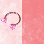 ASTM F136 Titanium Aurora Jelly Opal Circular Barbell - Internally Threaded Septum &Cartilage& Lip Ring