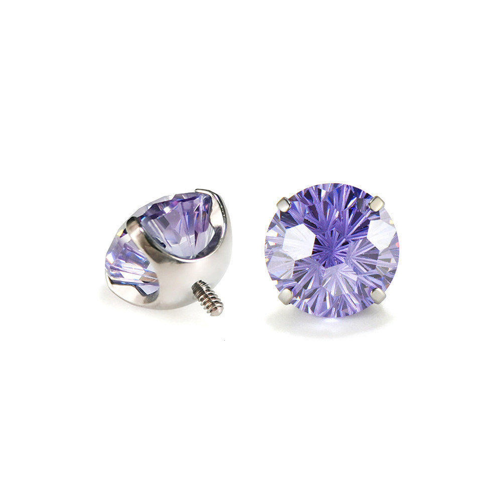 Dazzling Firework Cut 6mm CZ Tongue Ring - Drink-Safe Titanium Barbell