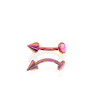 F136 Titanium Opal Spike Piercing | Colorful Curved Barbell for Rook & Eyebrow