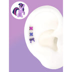 Titanium MLP Ribbon Bow Studs | Colorful Criss-Cross Lace Earring for Coquette & Kawaii Style