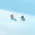 F136 Titanium Four Leaf Clover Opal Internally Threaded Flat Back Studs