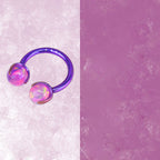 ASTM F136 Titanium Aurora Jelly Opal Circular Barbell - Internally Threaded Septum &Cartilage& Lip Ring