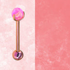 F136 Titanium Aurora Jelly 5mm Opal Straight Barbell - Sparkling Nipple, Tongue & Bridge Piercing