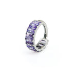 ASTM F136 Titanium Rainbow CZ Septum Clicker - Chunky Icy Cartilage Hoop