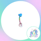 MLP Titanium Heart Top Curved Barbell | Rook Earring, Eyebrow Ring & Navel Stud