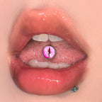 Mystic Demon Eye Titanium Tongue Ring - Internally Threaded
