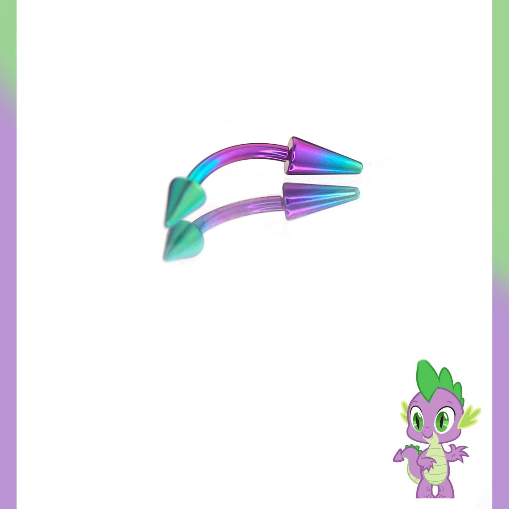 MLP Titanium Spiked Titanium Curved Barbell | Rook & Eyebrow Angel Fangs Lip Ring