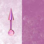 ASTM F136 Titanium Aurora Opal Spike Stud - Edgy Fairycore Cartilage Piercing