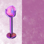 F136 Titanium Jelly 5mm Opal Internally Threaded Stud for Lip, Helix, Tragus & Cartilage