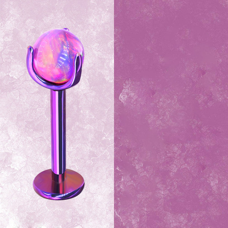 F136 Titanium Jelly 5mm Opal Internally Threaded Stud for Lip, Helix, Tragus & Cartilage