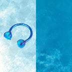 ASTM F136 Titanium Aurora Jelly Opal Circular Barbell - Internally Threaded Septum &Cartilage& Lip Ring
