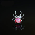 Titanium Fire Opal Spider Stud | Sparkling Synthetic Opal Insect Piercing for Helix & Cartilage