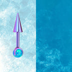 ASTM F136 Titanium Aurora Opal Spike Stud - Edgy Fairycore Cartilage Piercing