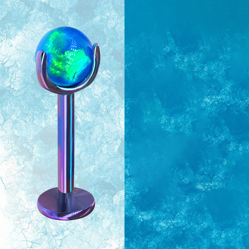 F136 Titanium Jelly 5mm Opal Internally Threaded Stud for Lip, Helix, Tragus & Cartilage