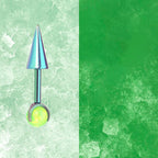 ASTM F136 Titanium Aurora Opal Spike Stud - Edgy Fairycore Cartilage Piercing