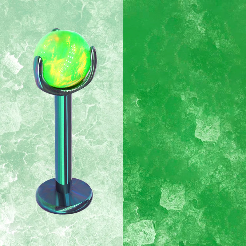 F136 Titanium Jelly 5mm Opal Internally Threaded Stud for Lip, Helix, Tragus & Cartilage