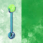 F136 Titanium Aurora Jelly 5mm Opal Straight Barbell - Sparkling Nipple, Tongue & Bridge Piercing