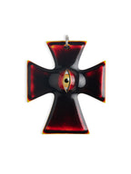 The "Crux" Pendant - Hyper-realistic Eye Cross Necklace | Gothic Occult Jewelry