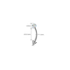 ASTM F136 Titanium Full CZ Curved Barbell - Internally Threaded Eyebrow & Rook Ring