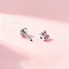 F136 Titanium Four Leaf Clover Opal Internally Threaded Flat Back Studs
