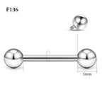 Hypoallergenic Titanium Barbell - For Tongue, Nipple & Ear Piercings