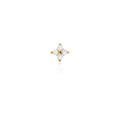 F136 Titanium Gold Bar Opal Four Leaf Clover Internally Threaded Flat Back Studs