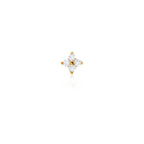 F136 Titanium Gold Bar Opal Four Leaf Clover Internally Threaded Flat Back Studs