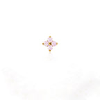 F136 Titanium Gold Bar Opal Four Leaf Clover Internally Threaded Flat Back Studs
